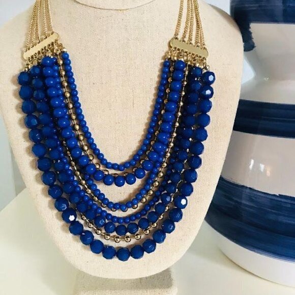 Francesca's Collection Blue Multi-Strand Necklace - Picture 1 of 3